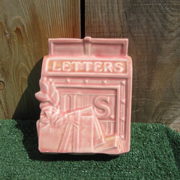 Other - Vintage McCoy Pottery Pink US Mailbox Wall Letters Mail Holder Pocket Planter